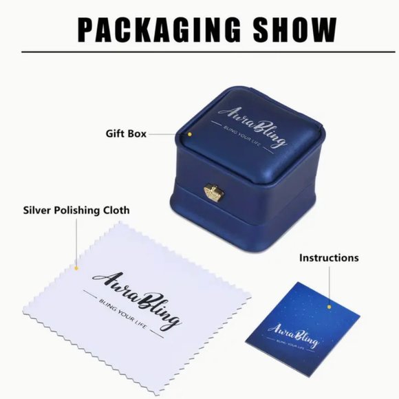 Dimond Ring Single Stone Silver 925 Band Simple Square Moissanite Ring SZ 9 NWT - Picture 5 of 8